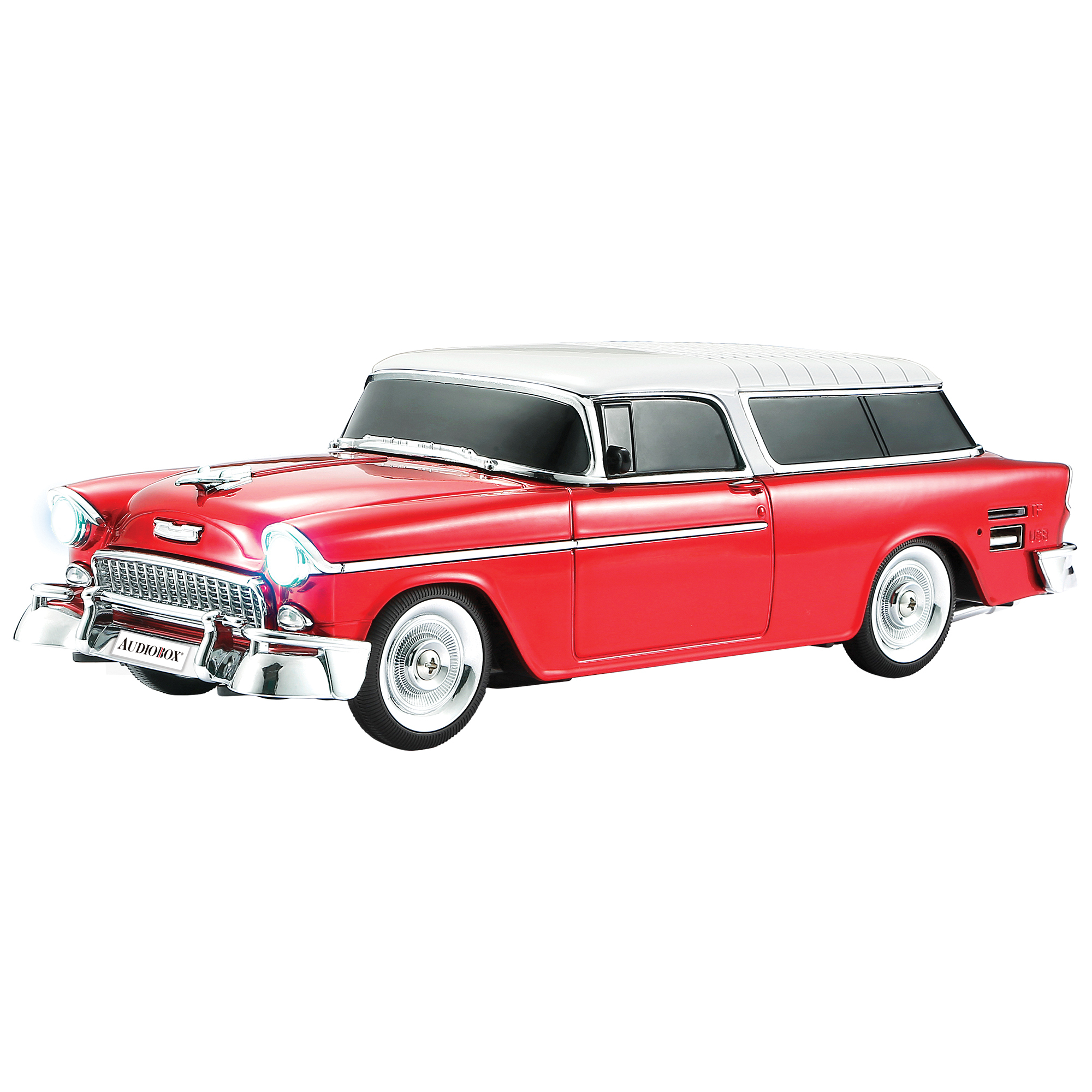 Audiobox, Retro Ride 1955 Replica Car Bluetooth Speaker, Watts 10 Model# TRK-5500BY RED